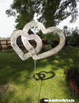 Commissioned work, wedding gift metal silhouette double heart..