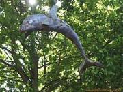 Dolphin. Welded sheet steel garden Sculpture.