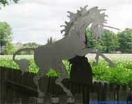 Rising unicorn garden stakes metal sheet blank, 60cm.