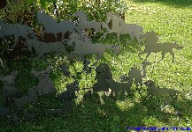 Garden stakes metal sheet equine collection with dogs 1.