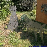 Garden stakes metal sheet hunting dogs 1.