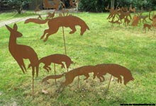 Garden stakes metal-sheet rusty fox.