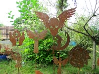 garden stakes metal sheet symbols.