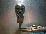 Miniature steel skull keyholder.