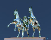 Rising steel horses steel sculpture