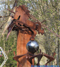 Steel horse. Welded sheet metalgarden Sculpture.