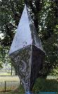 Steel sculpture octahedron.