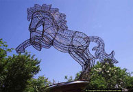 Wire horse garden Sculpture plants tub repository.