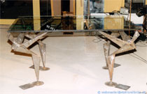 Furniture design: Yin-yang steel table.