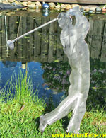 Gartenstecker Stahlblech Golfspieler Höhe 85 cm.