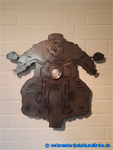 Led Wandbild Harley Davidson Biker Metall mit Scheinwerfer dimmbar, hinterleuchtet.